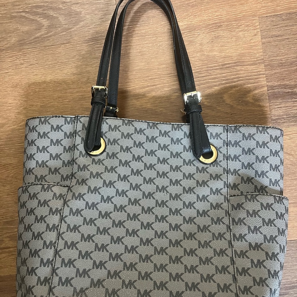 Michael Kors Monogram Gray and Black Tote